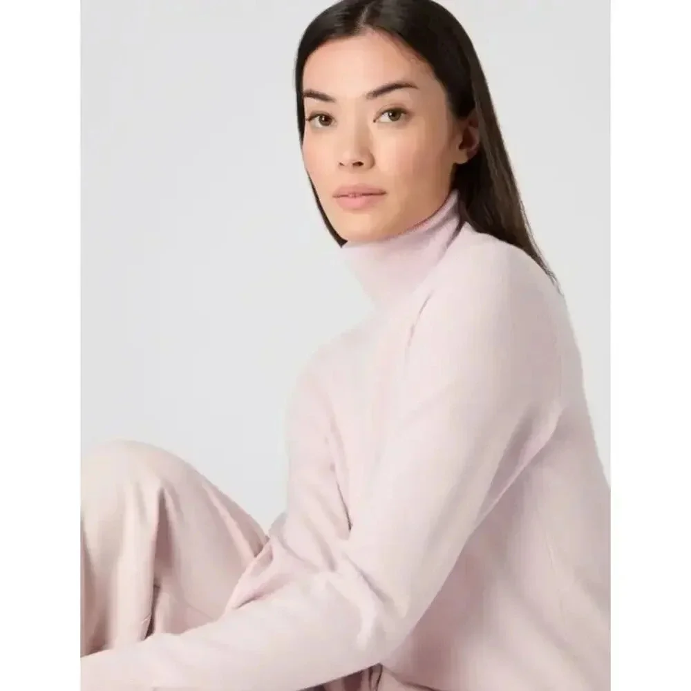Collection Fifty Nine Womens Pink Cashmere Turtleneck Pullover Sweater Size S